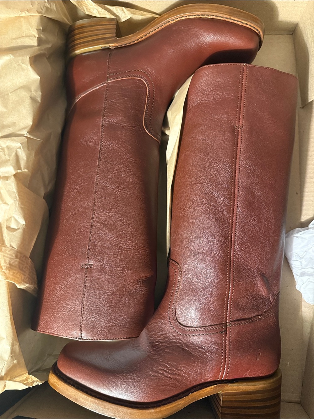 Frye Campus 14L Women's Tall Leather Boot — NEW IN BOX Garnet - Picture 9 of 10